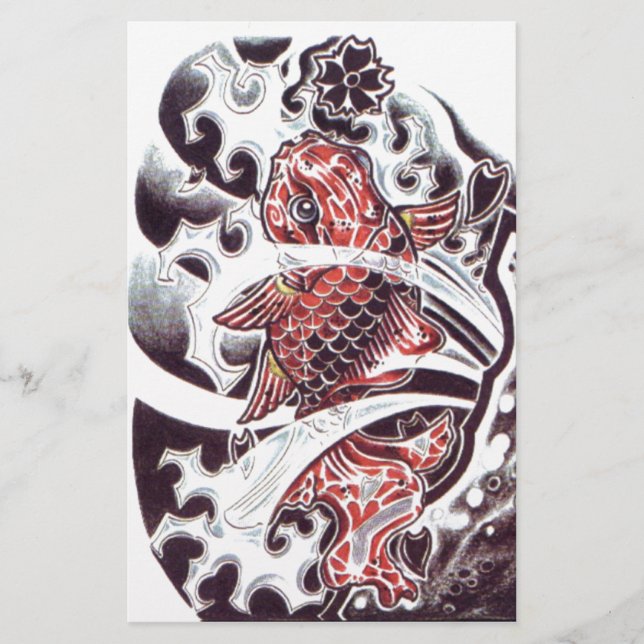 Red Koi Tattoo Design Briefpapier (Vorderseite)