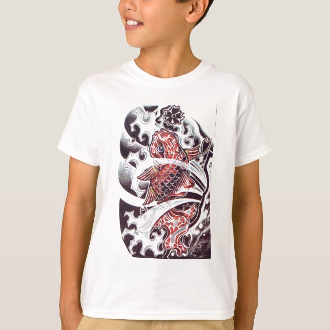 Red Koi Tattoo Design T-Shirt (Vorderseite)