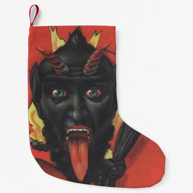 Red Krampus Switch Kleiner Weihnachtsstrumpf (Vorderseite)