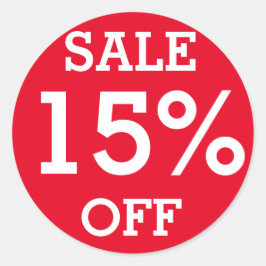 Red Label SALE 15% OFF Retail Shop Runder Aufkleber