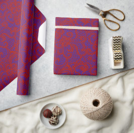 Red Lace auf Lila Geschenkpapier