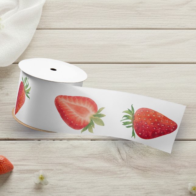 Red Lace Berry First Birthday  Satinband (Red Lace Berry First Birthday Satin Ribbon)