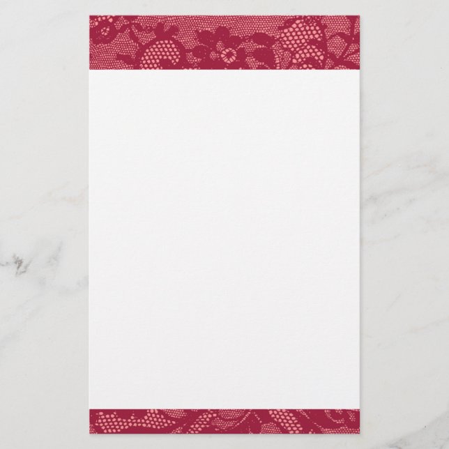 Red Lace Border Briefpapier (Vorderseite)