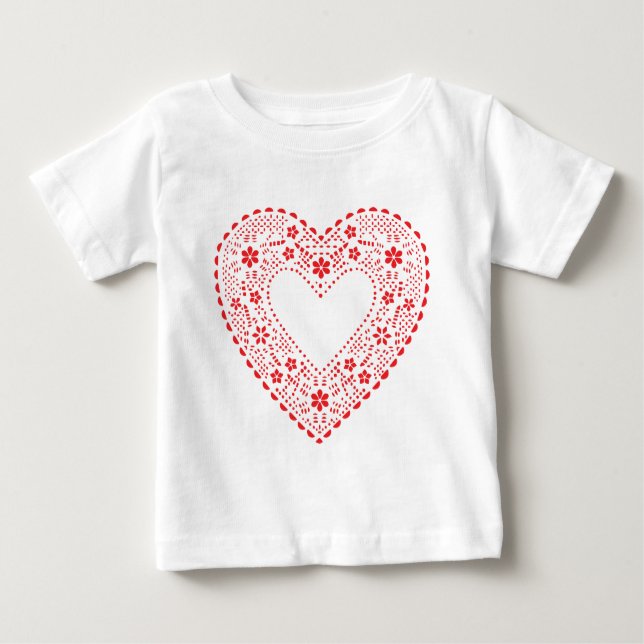 Red Lace Heart Baby T-shirt (Vorderseite)
