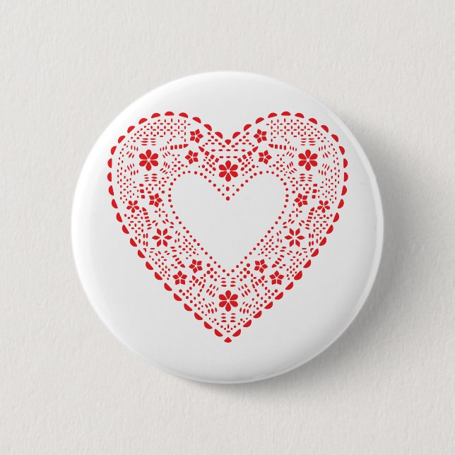 Red Lace Heart Button (Vorderseite)