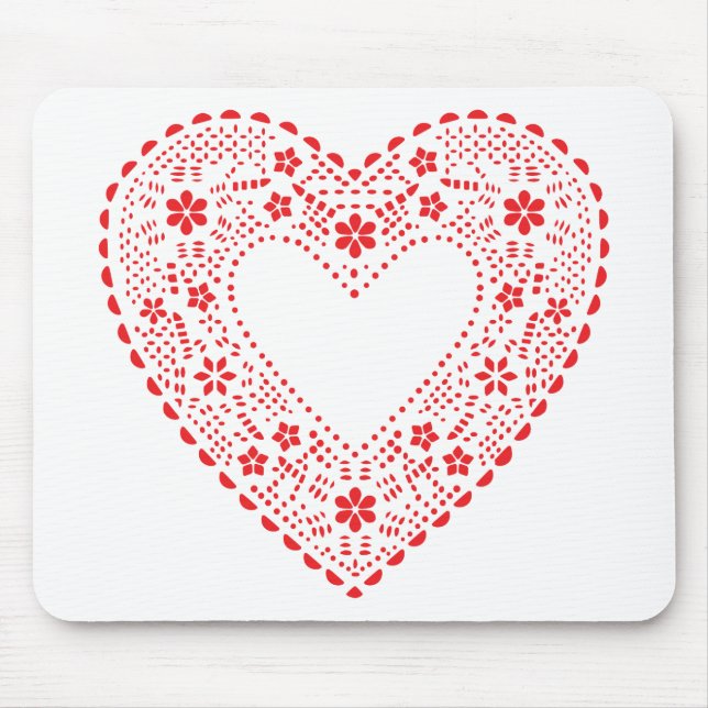 Red Lace Heart Mousepad (Vorne)