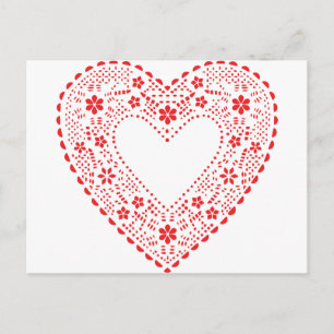 Red Lace Heart Postkarte