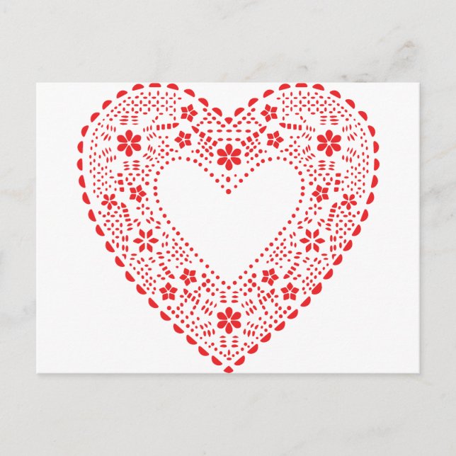 Red Lace Heart Postkarte (Vorderseite)