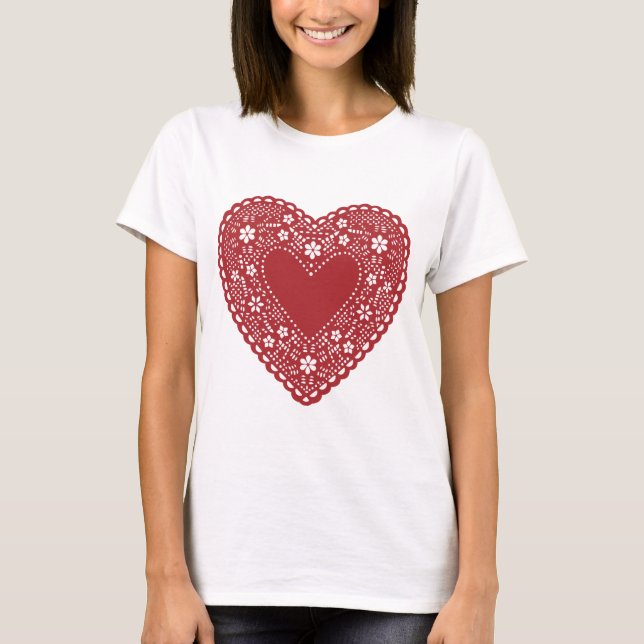 Red Lace Heart T-Shirt (Vorderseite)