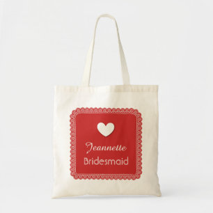 Red Lace mit Heart Bridesmaid Wedding Bag V18 Tragetasche