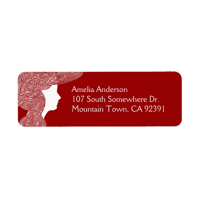Red Lady Address Label (Vorne)