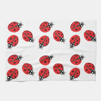 Red Lady Bug Illustration Geschirrtuch