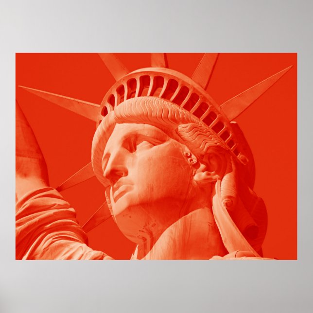 Red Lady Liberty Statue New York Poster (Vorne)