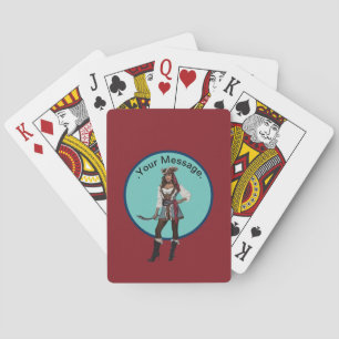 RED LADY PIRATE Bicycle Playing Cards Spielkarten