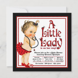 Red Ladybug Baby Dusche Einladung