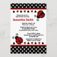 Red Ladybug Baby Shooter Black and White Polka Dot
