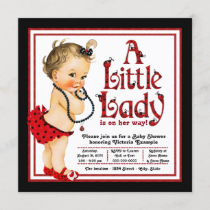 Red Ladybug Babydusche Einladung