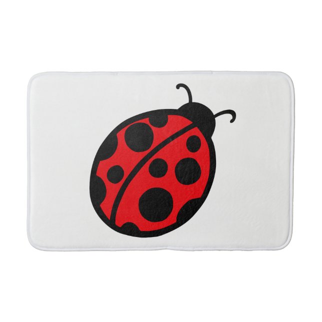 Red Ladybug Bad Bath Mat Rug Badematte (Vorderseite)