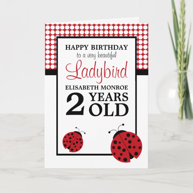 Red Ladybug Children's Birthday Karte (Vorderseite)