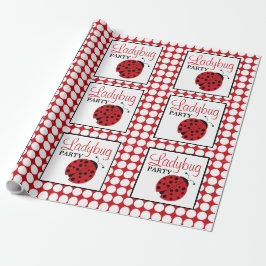 Red Ladybug Children's Birthday Party Geschenkpapier