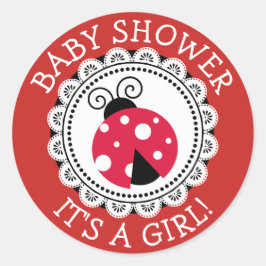 Red Ladybug Girl Shower Stickers