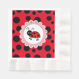 Red Ladybug Girl's Baby Shower Serviette