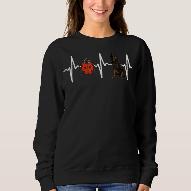 Red Ladybug Gordon Setter Heartbeat Dog Sweatshirt (Vorderseite)