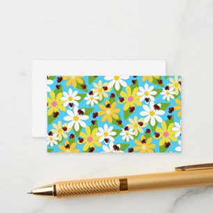 Red Ladybug Käfer Insekt Lover Black Hearts Begleitkarte