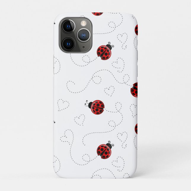 Red Ladybug Käfer Insekt Lover Black Hearts Case-Mate iPhone Hülle (Rückseite)
