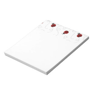 Red Ladybug Käfer Insekt Lover Black Hearts Notizblock