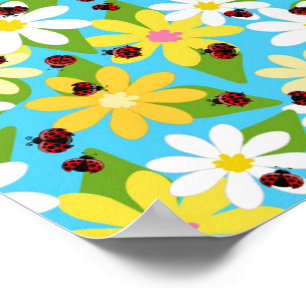 Red Ladybug Käfer Insekt Lover Black Hearts Poster