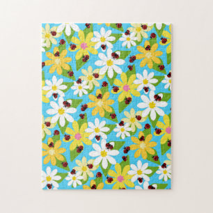 Red Ladybug Käfer Insekt Lover Black Hearts Puzzle