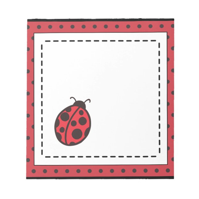 Red Ladybug Notepad Notizblock (Vorderseite)