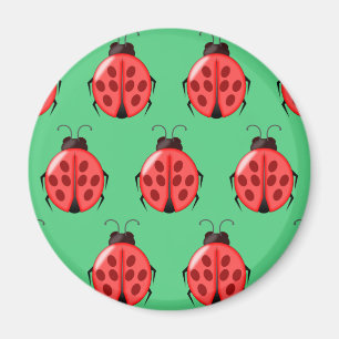 Red Ladybug Pattern Magnet