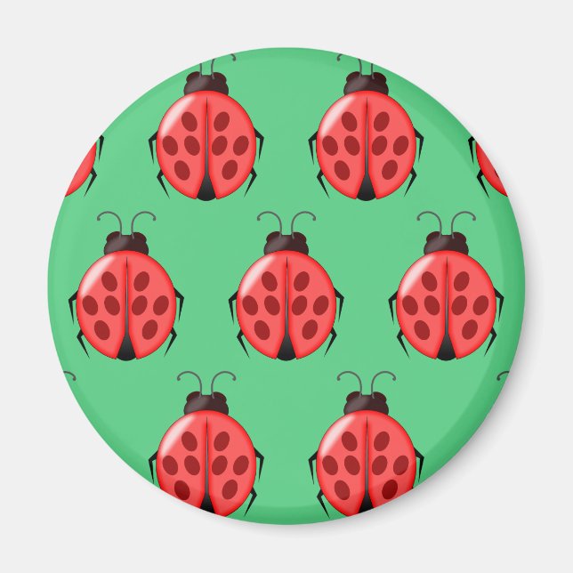 Red Ladybug Pattern Magnet (Vorne)