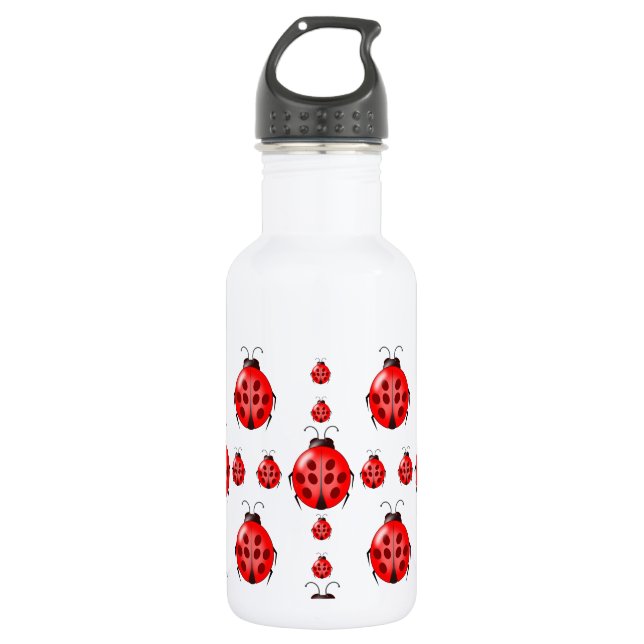 Red Ladybug Pattern Trinkflasche (Vorderseite)
