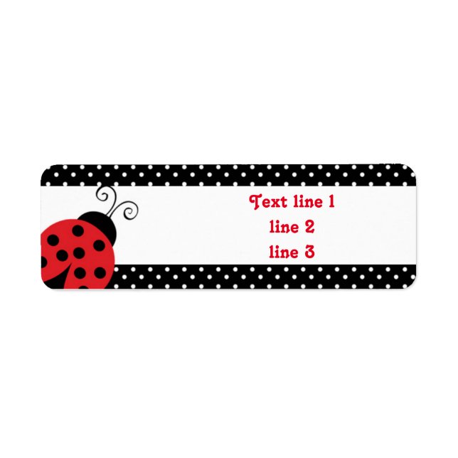 Red Ladybug Polka Dot Address Labels Stickers (Vorne)