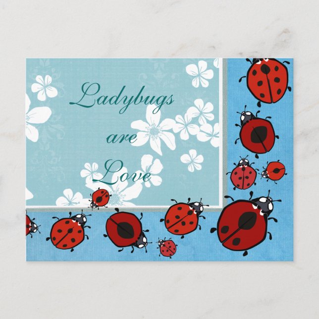 Red Ladybug Postcard Postkarte (Vorderseite)