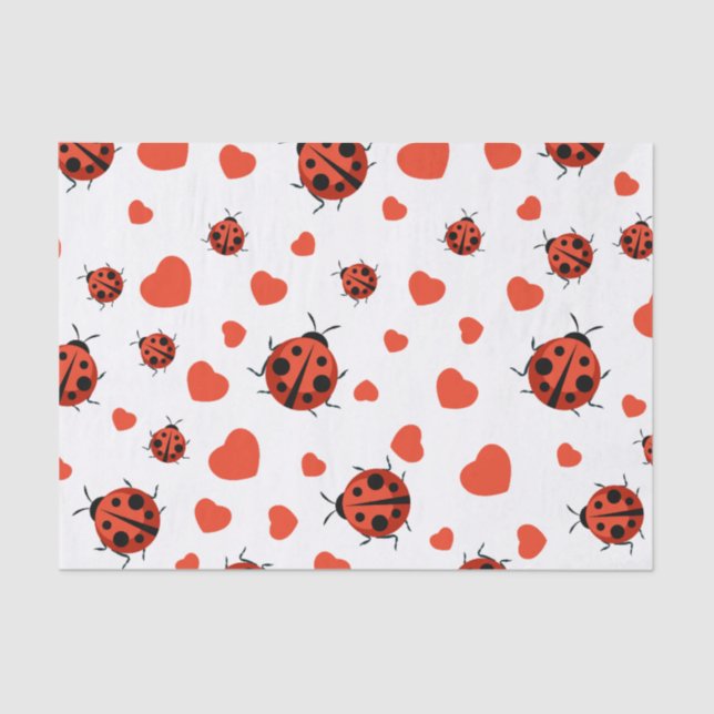 Red Ladybug Tissue Paper Seidenpapier (Vorderseite)