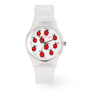 Red Ladybugs Crawling Thunder_Cove Armbanduhr