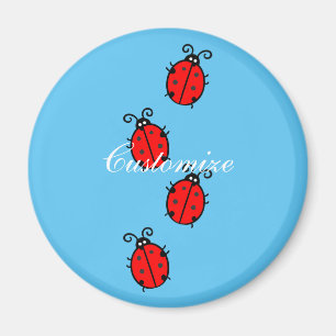 Red Ladybugs Crawling Thunder_Cove Magnet