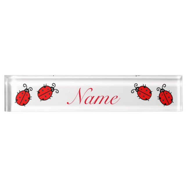 Red Ladybugs Crawling Thunder_Cove Namensplakette (Vorderseite)
