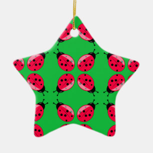 Red Ladybugs Keramikornament