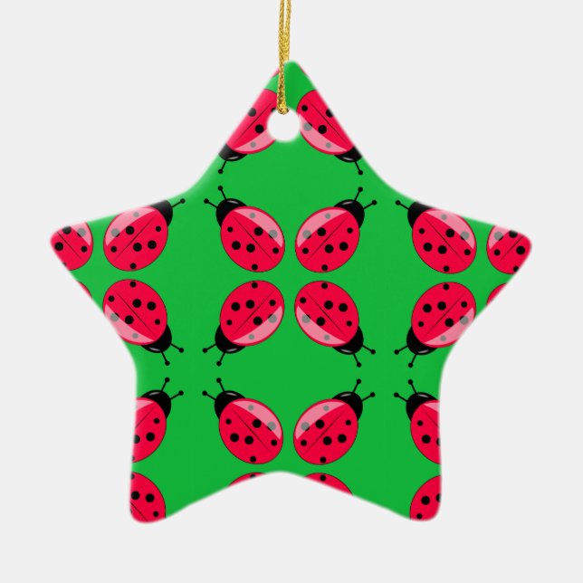 Red Ladybugs Keramikornament (Vorne)
