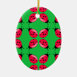Red Ladybugs Keramikornament