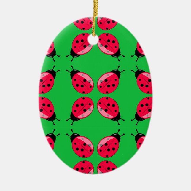 Red Ladybugs Keramikornament (Vorne)
