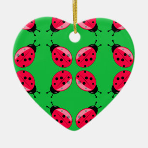 Red Ladybugs Keramikornament