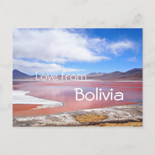 Red Lagoon, Laguna Colorada, Bolivien Text Postkar Postkarte