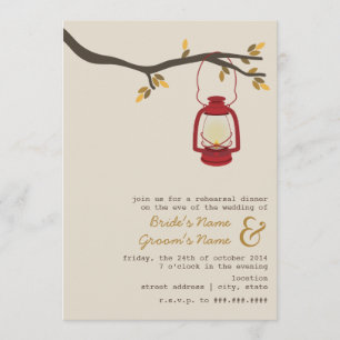 Red Lantern Camping Herbst Probe Abendessen Einladung