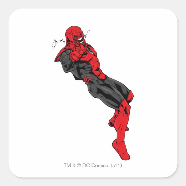 Red Lantern Corps - Rage Leaning 1 Quadratischer Aufkleber (Vorderseite)